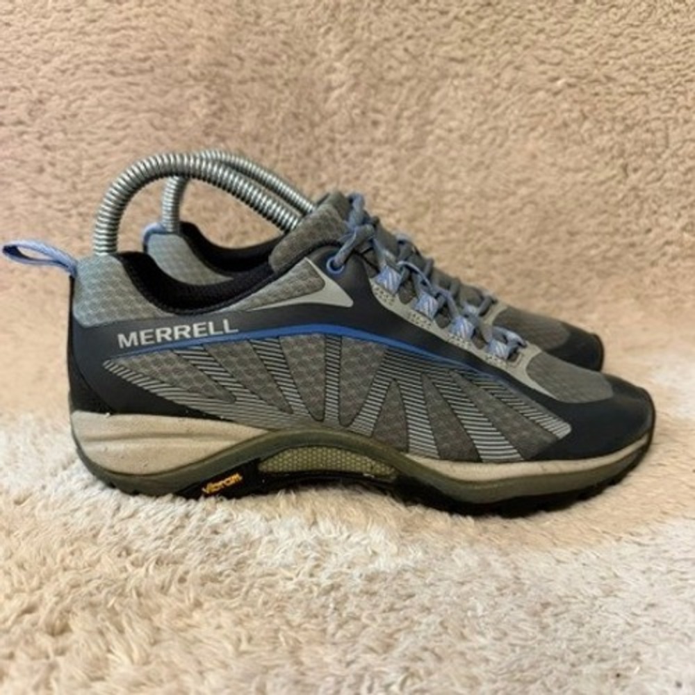 Merrell Siren Edge Womens 6.5 Grey Hiking Shoes Vibram Trail Sneakers J35516